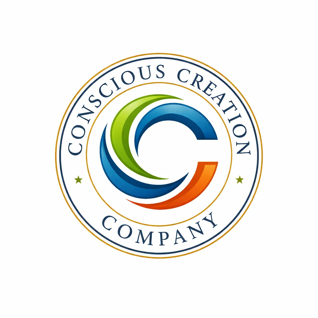 Conscious Creation Company circular logo with green, blue, and orange mark